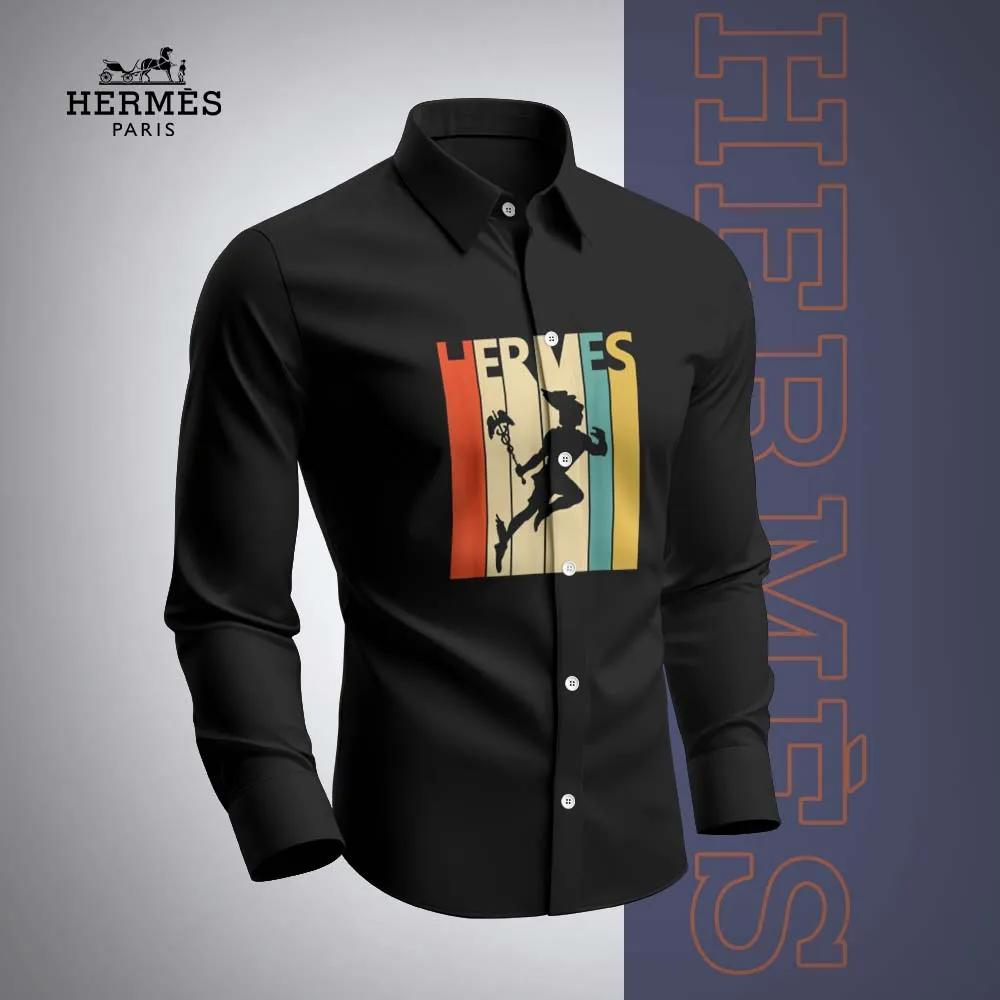 Hermès Iconic Vintage Print Long Sleeves Shirt