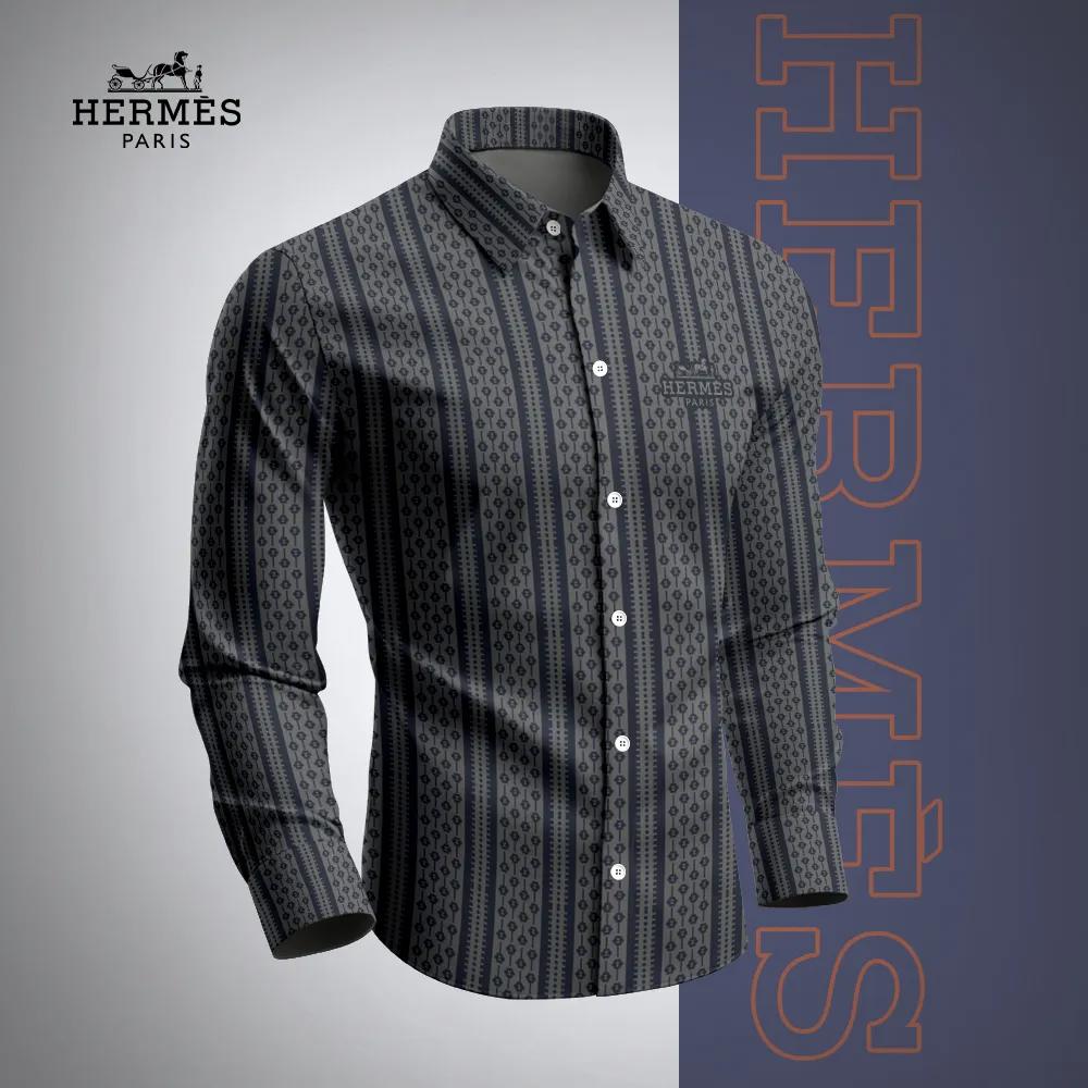 Hermès Paris Bold Stripe Long Sleeves Shirt