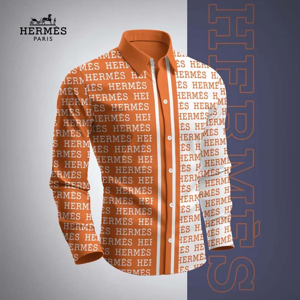 Hermès Paris Iconic Logo Embroidered Long Sleeves Shirt