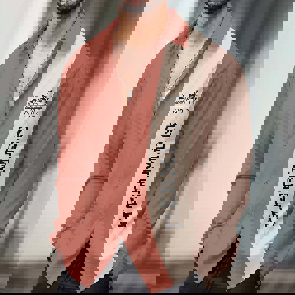 Hermes Paris Statement Long Sleeves Shirt in Brown and Cream