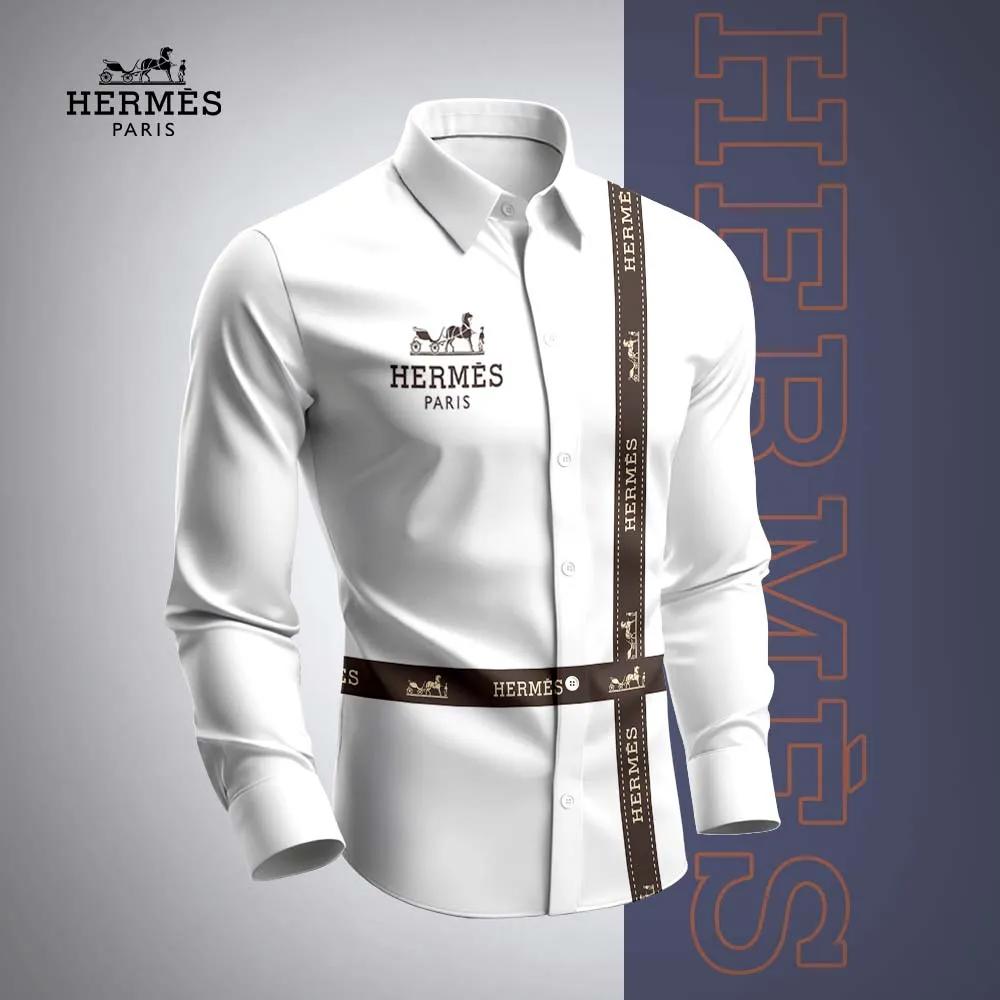Hermes Paris Statement Long Sleeves Shirt Modern Chic