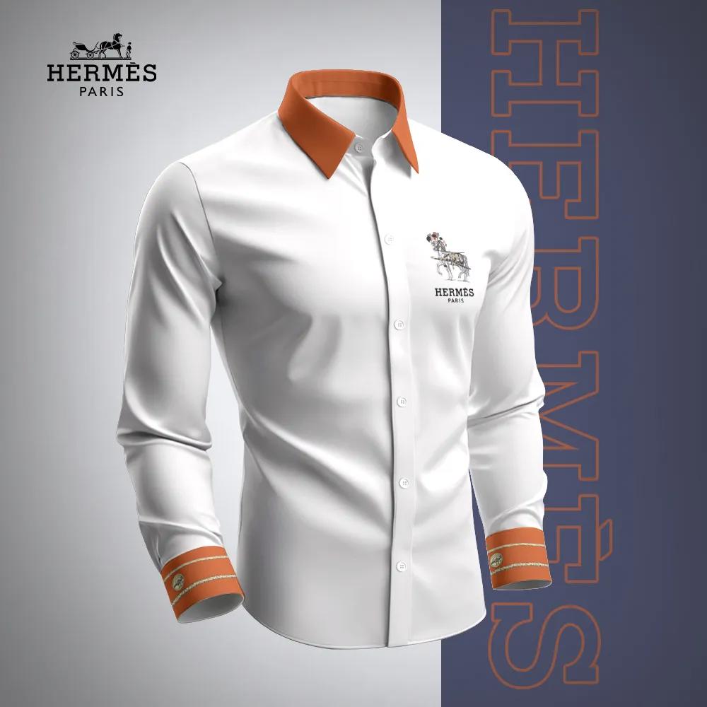 Hermes Paris Statement White Long Sleeves Shirt