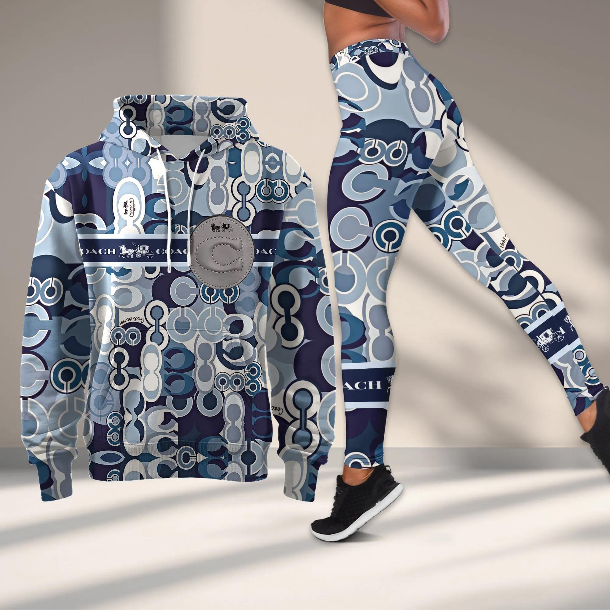 Iconic Blue & White Legging Set for Modern Look