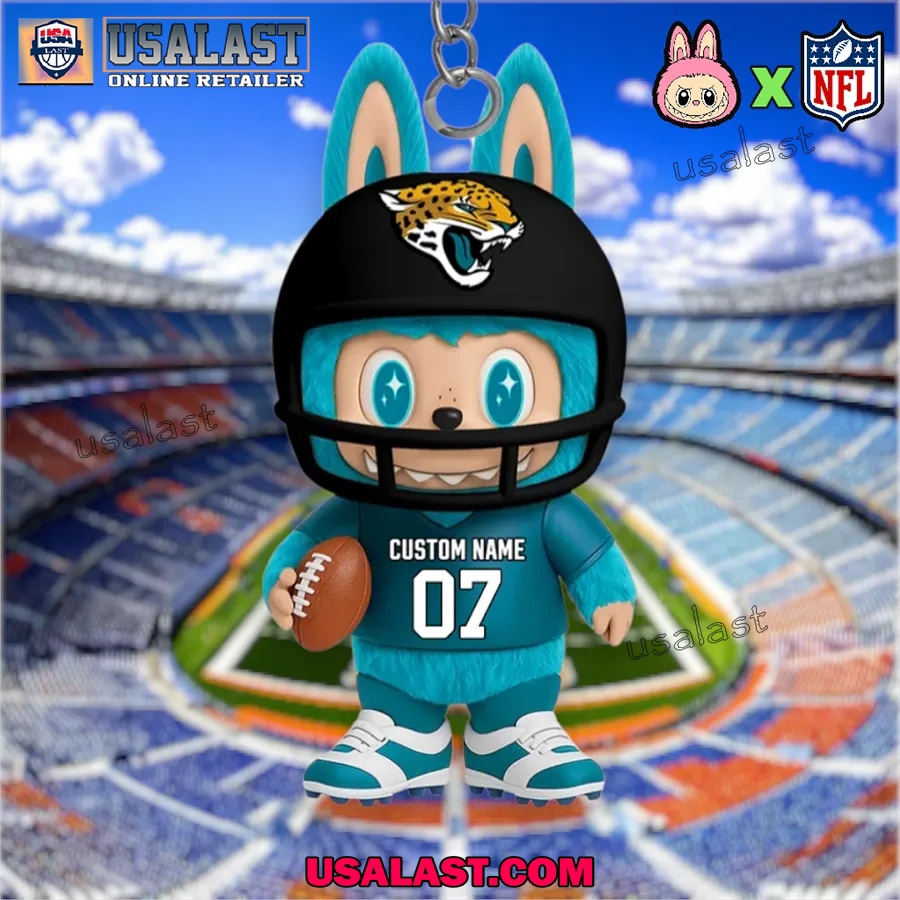 Jacksonville Jaguars Custom Name Football Keychain and Ears