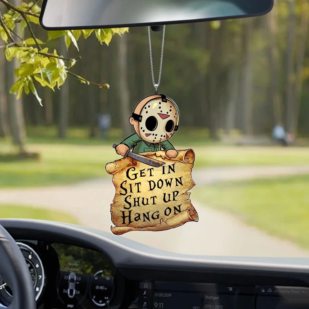 Jason Voorhees Car Ornament in Chic Orange and Black