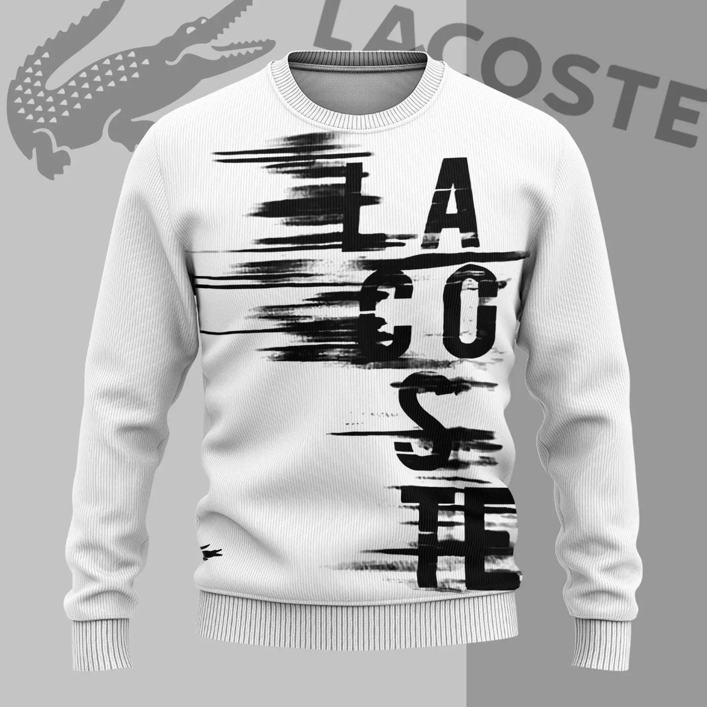 Lacoste Artistic Textured Sweater White