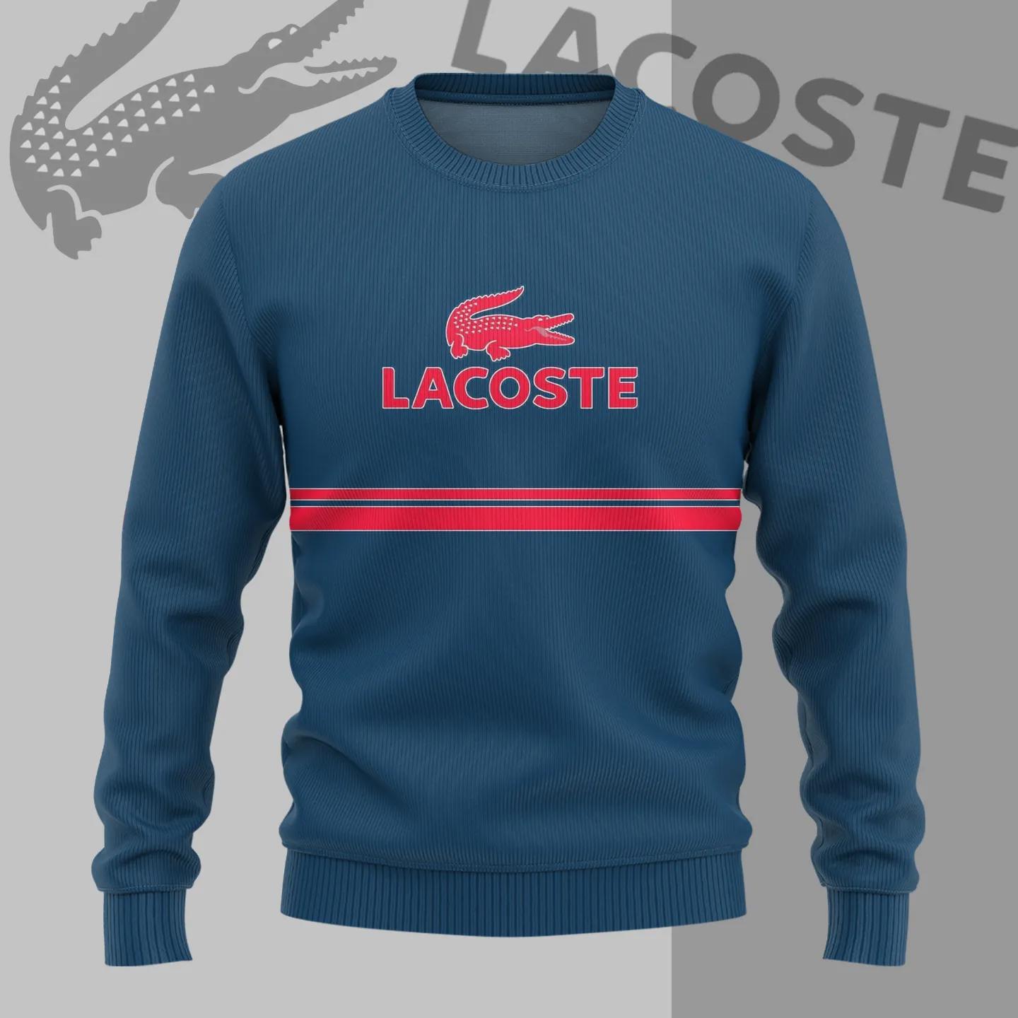 Lacoste Classic Navy Sweater with Bold Croc Logo