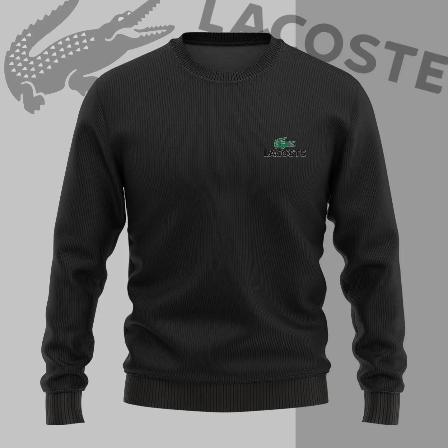 Lacoste Classic Ribbed Black Sweater