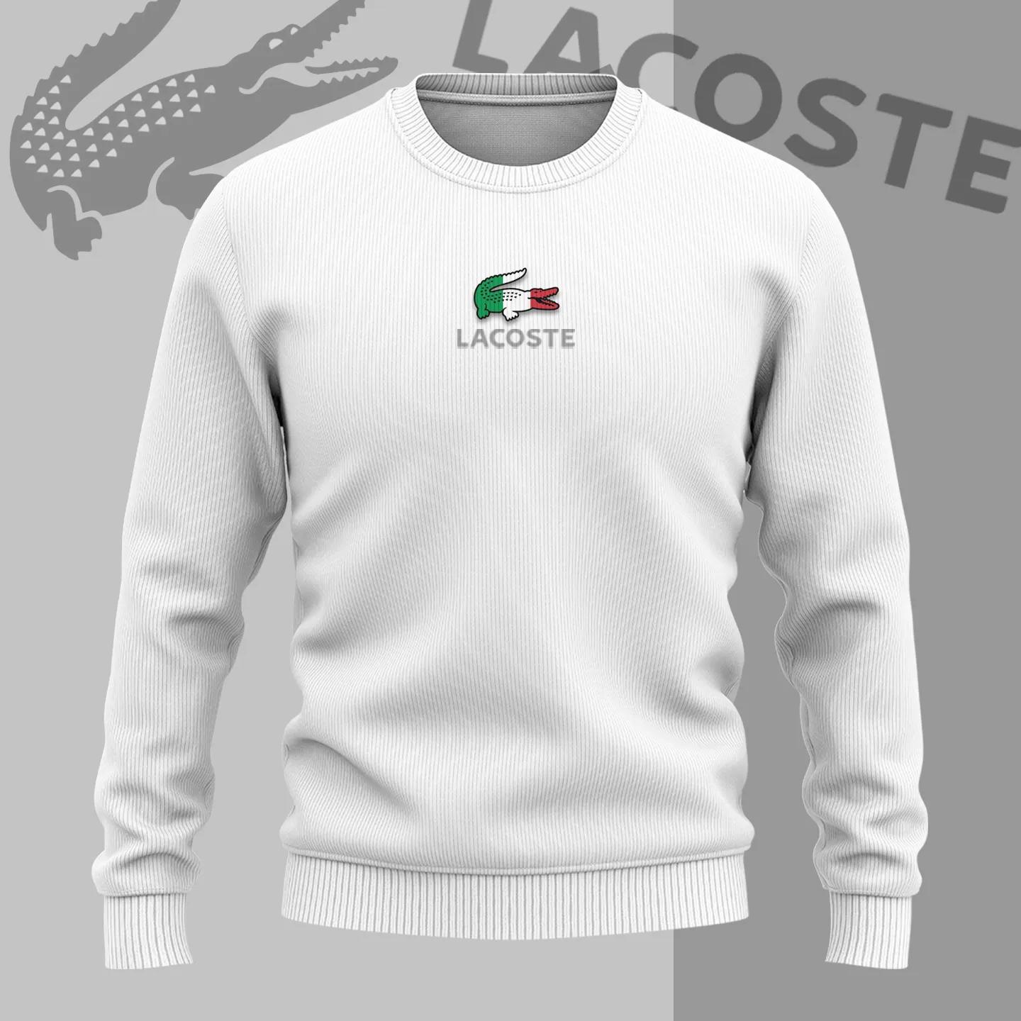 Lacoste Classic Ribbed Sweater with Embroidered Alligator Logo