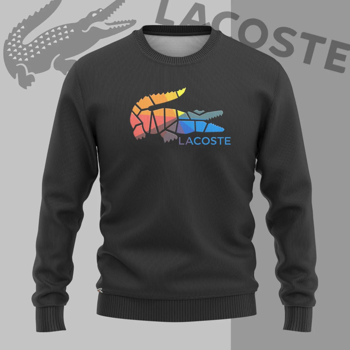 Lacoste Colorful Croc Sweater Black Premium Knitwear