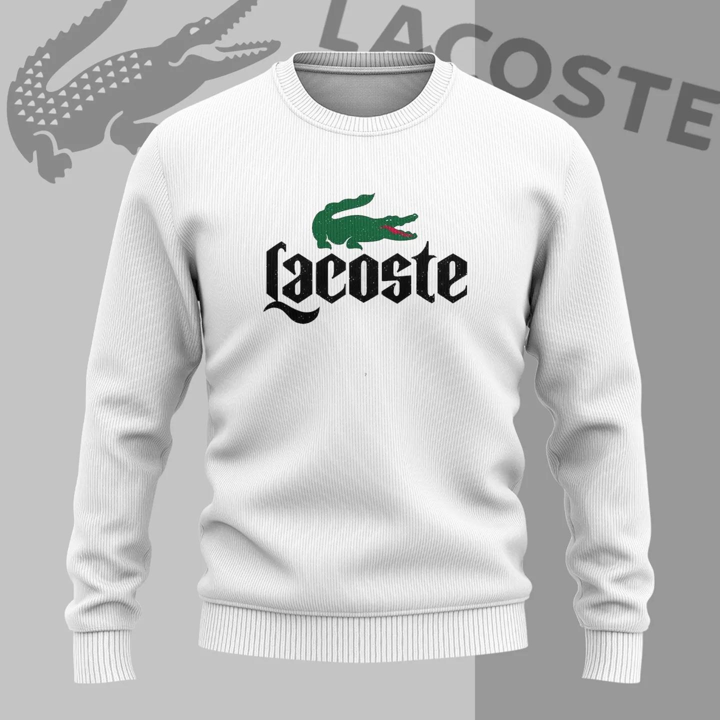 Lacoste Croc Embroidered White Sweater