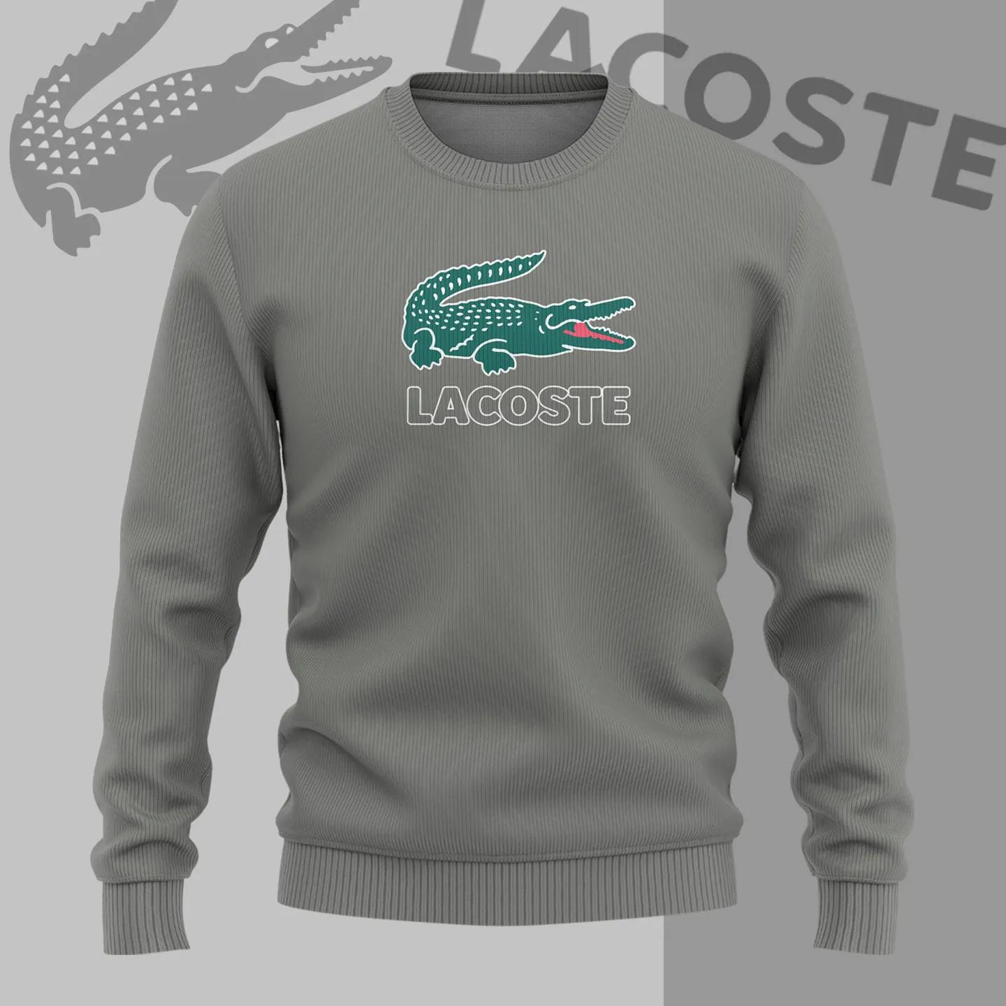 Lacoste Gray Croc Sweater Premium Knitwear