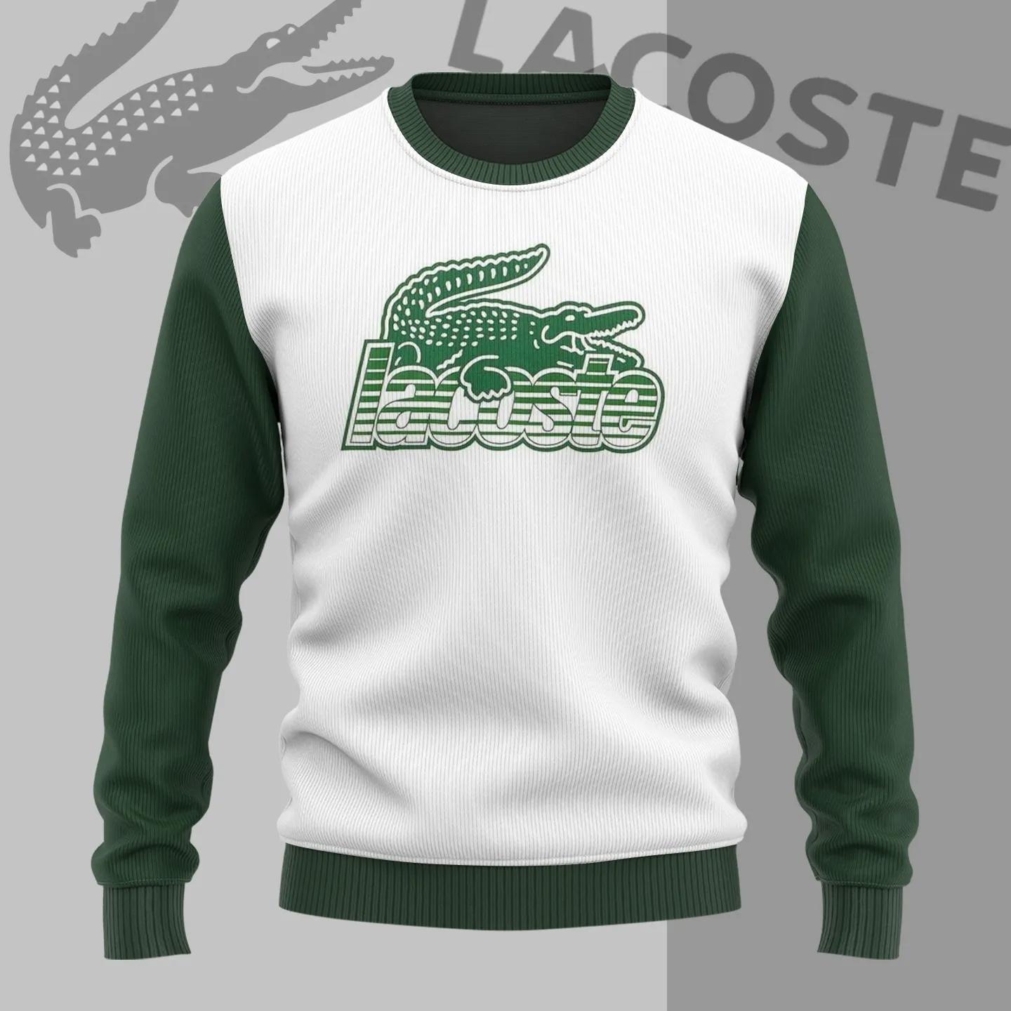 Lacoste Green & White Contrast Sweater