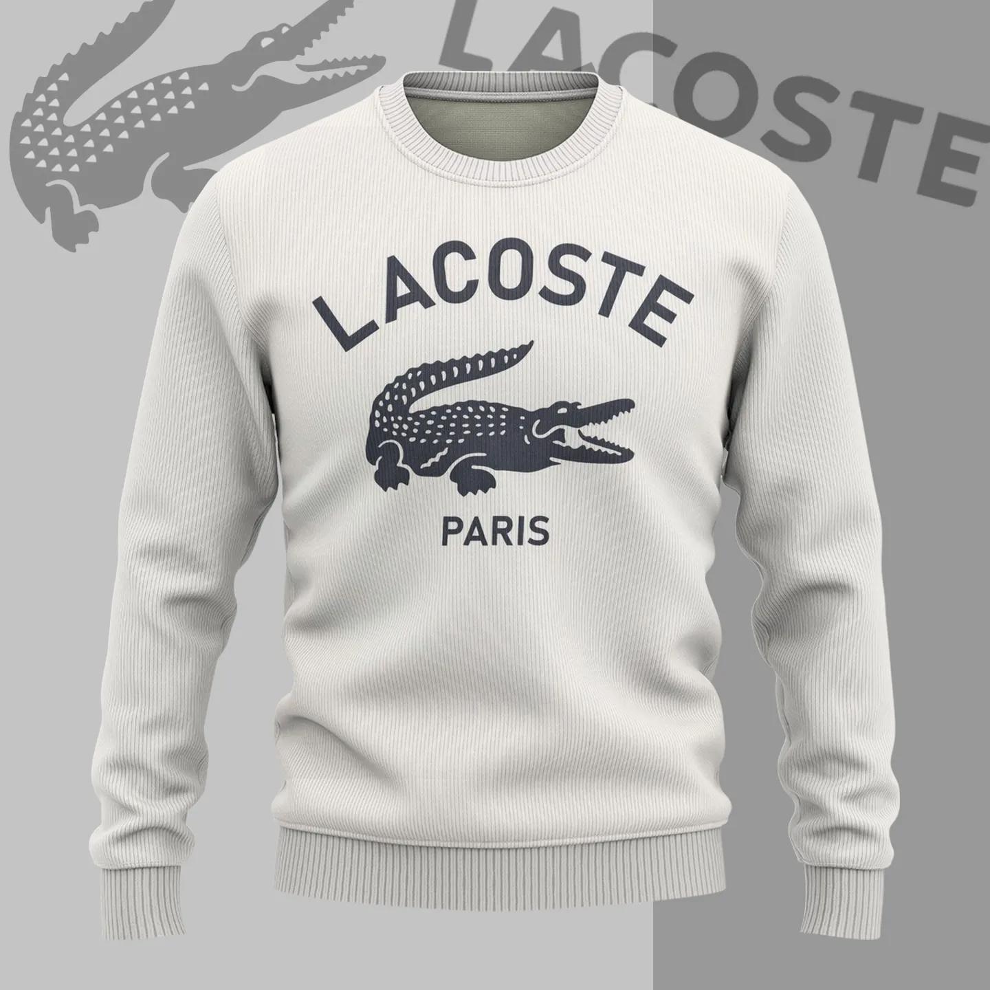 Lacoste Paris Crocodile Crewneck Sweater