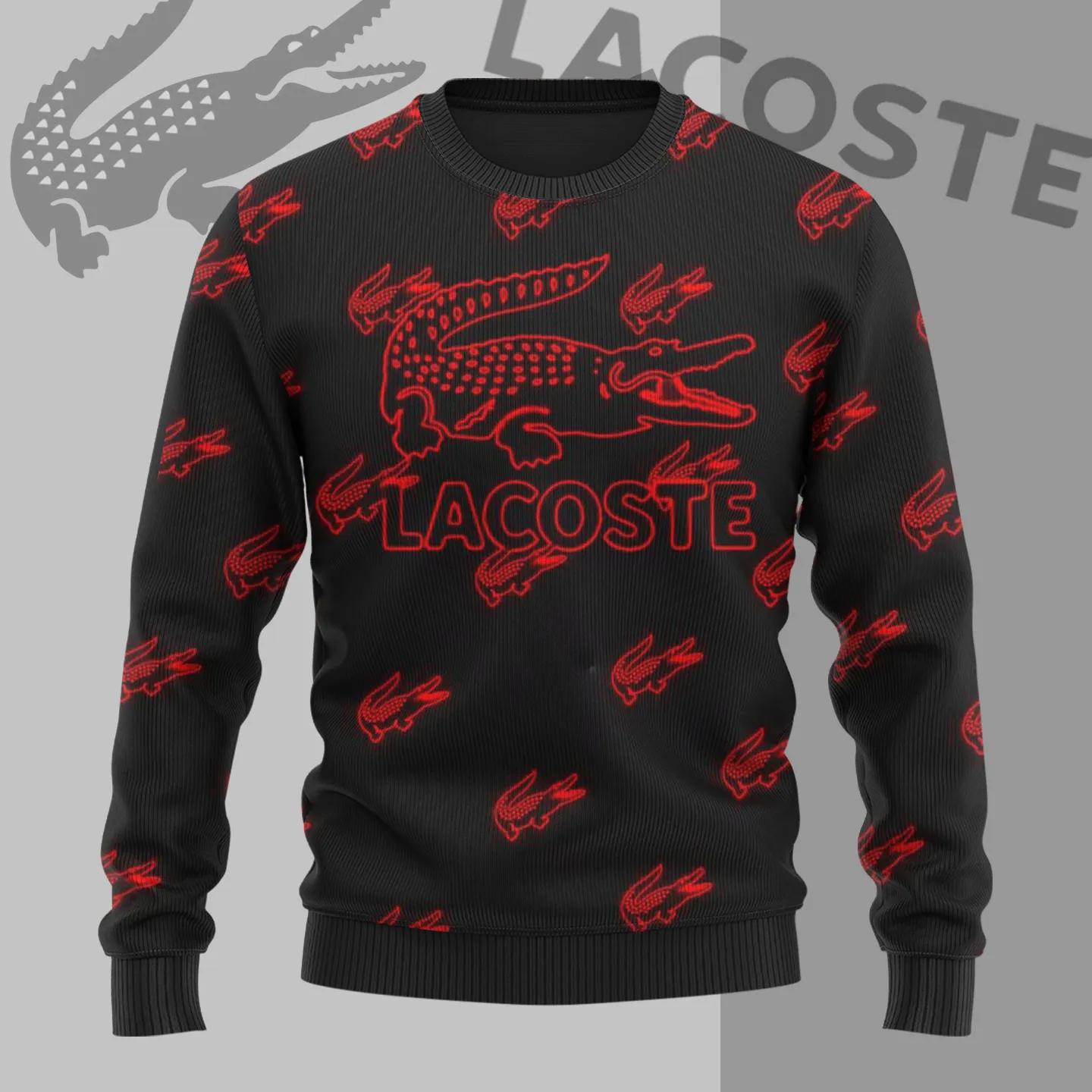 Lacoste Red Crocodile Knit Sweater