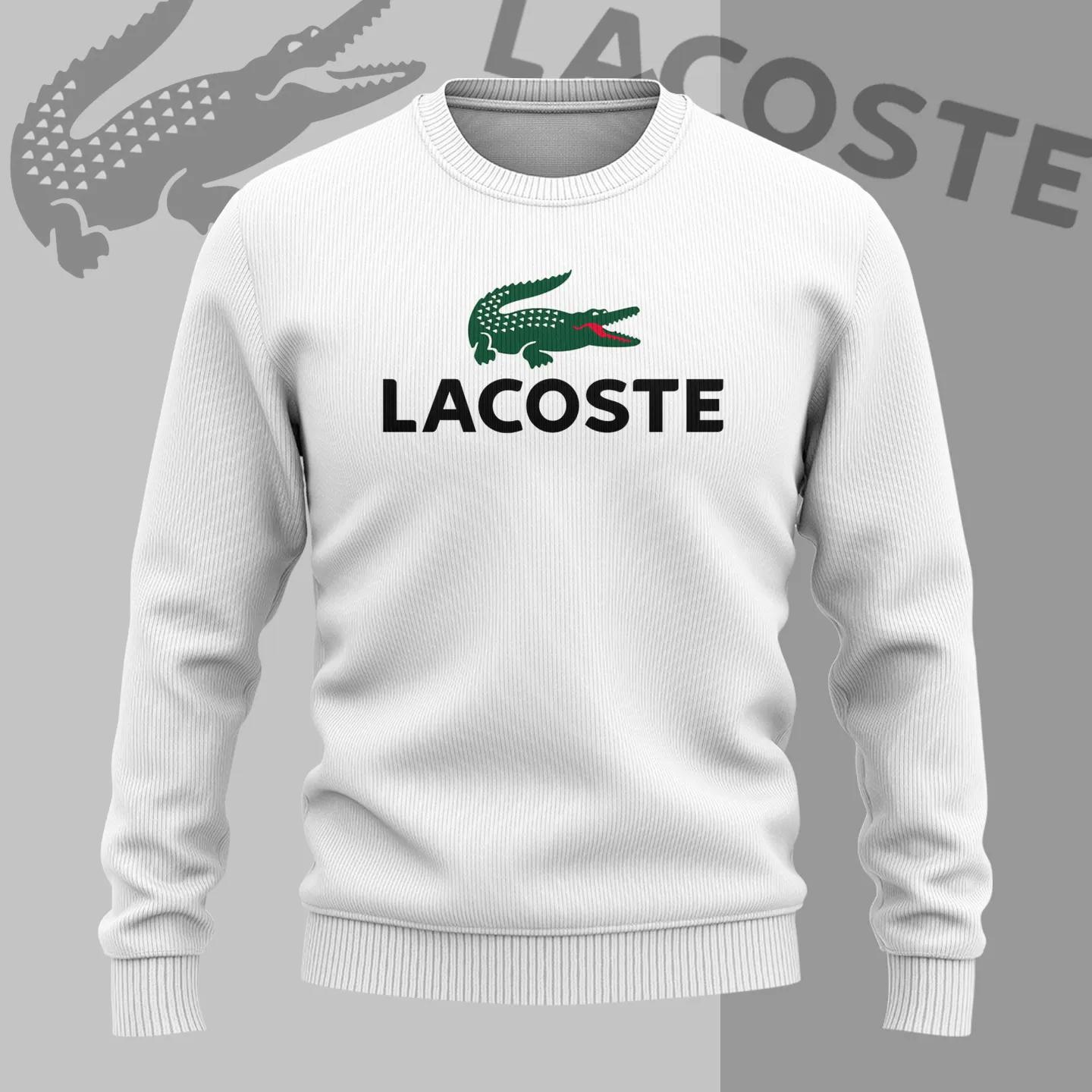 Lacoste Statement Sweater Bold White Croc Design