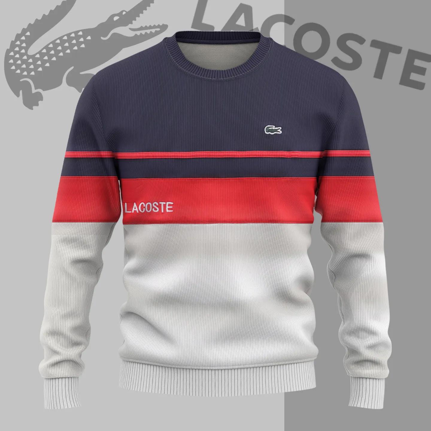 Lacoste Statement Sweater with Bold Stripes