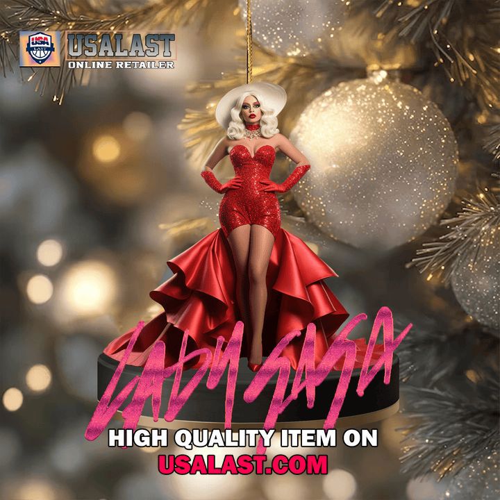 Lady Gaga Red Ornament High Fashion Statement Piece