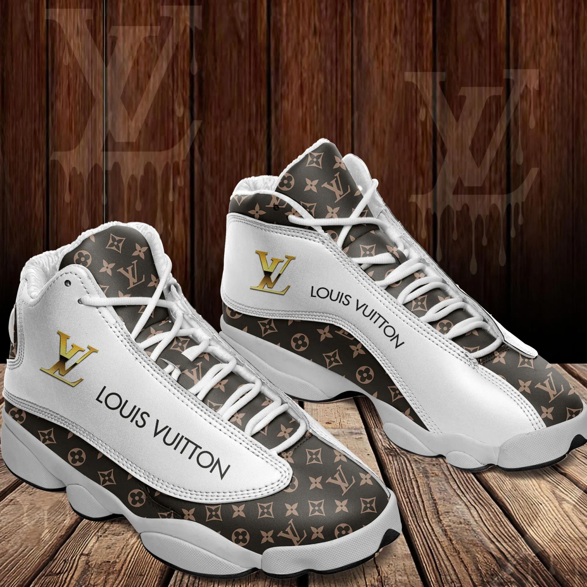 Louis Vuitton and Monogram Air Jordan 13 High Top Sneaker