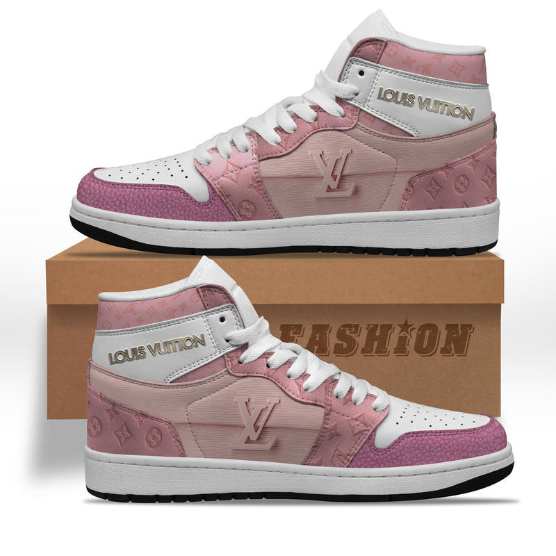 Louis Vuitton and Premium Air Jordan 1 High Pink Monogram