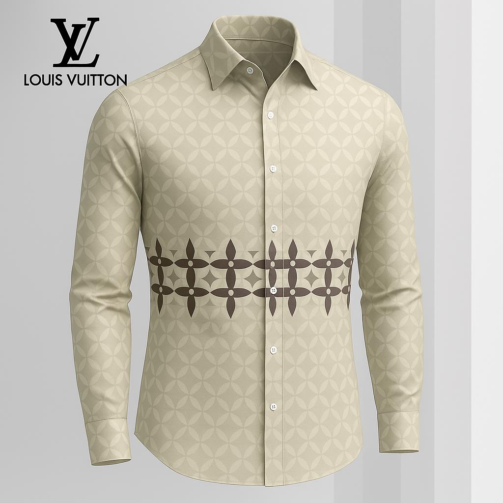 Louis Vuitton Beige Geometric Luxe Long Sleeves Shirt