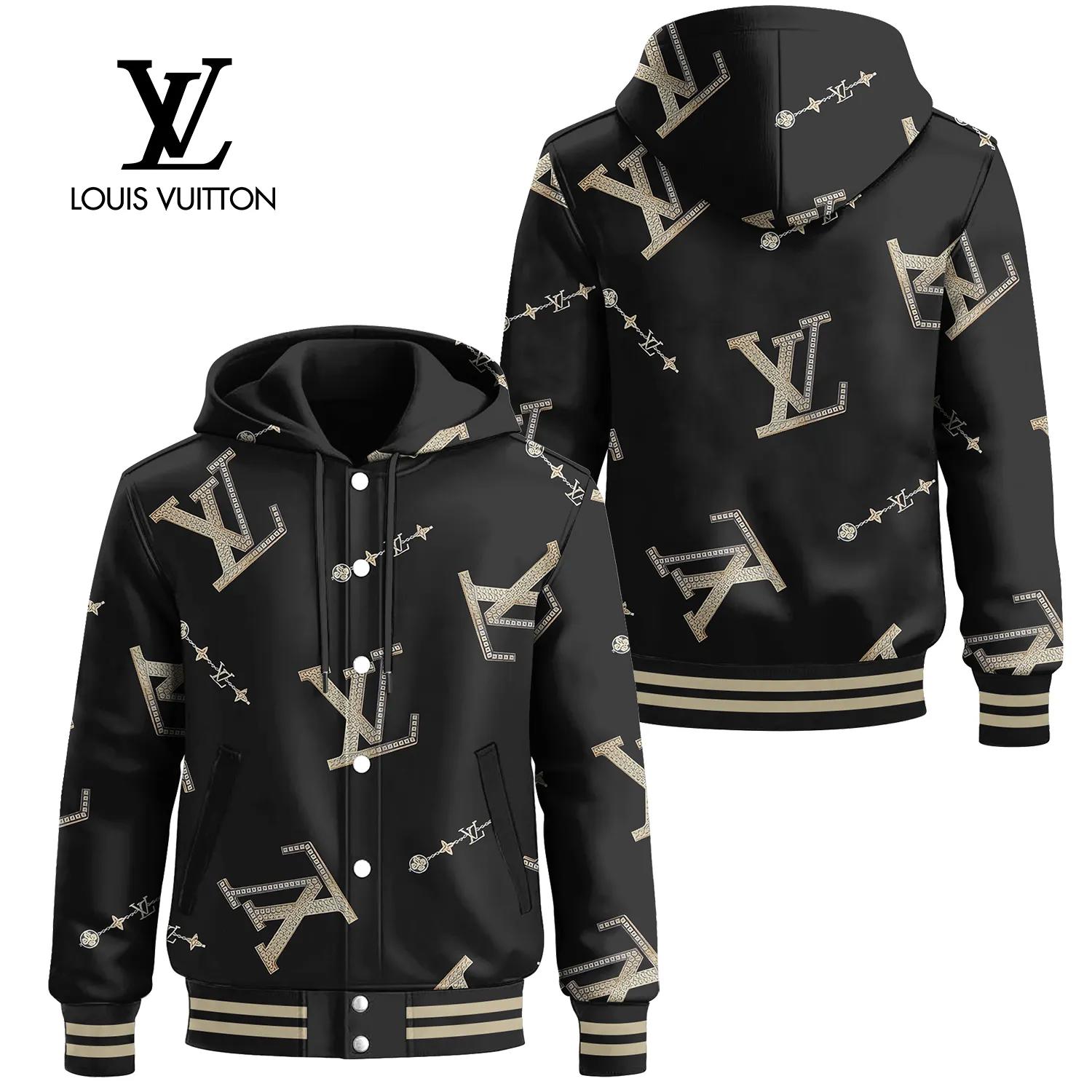 Louis Vuitton Black Leather Statement Hoodie