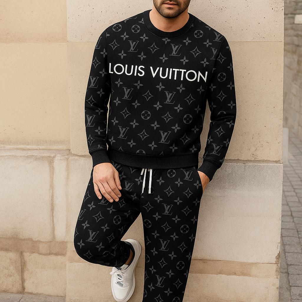 Louis Vuitton Black Monogram Sweater And Pants Set Modern Lifestyle Ad