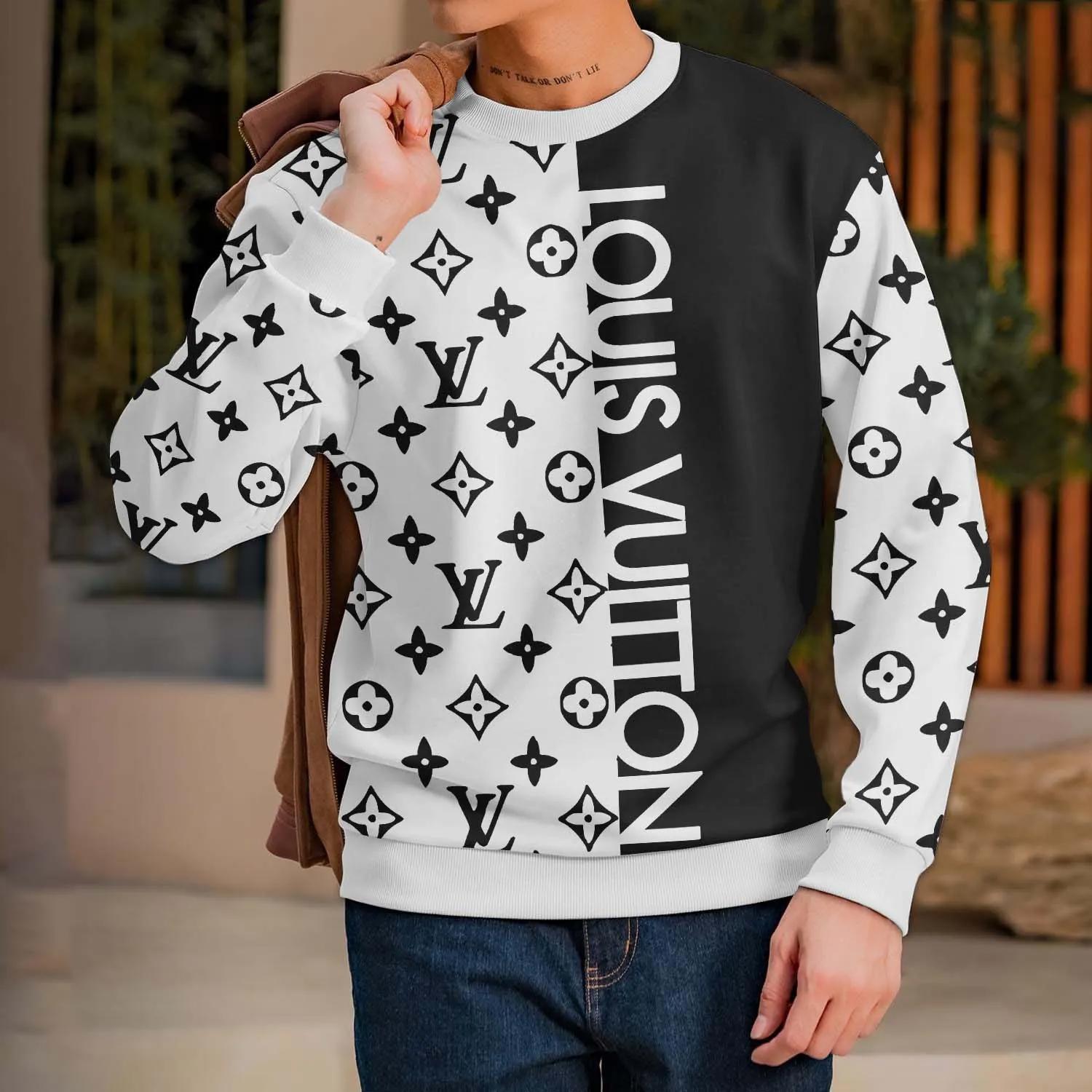 Louis Vuitton Black & White Iconic Monogram Sweatshirt