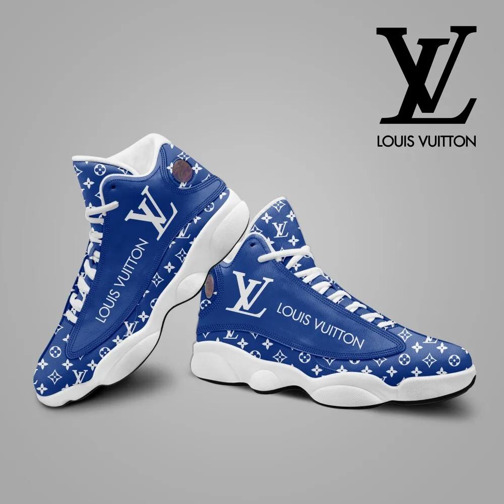 Louis Vuitton Blue Monogram High-Top Jordan Sneaker