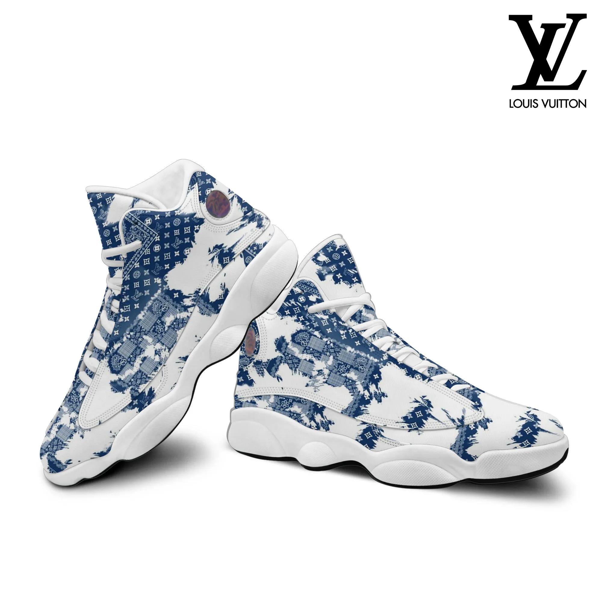 Louis Vuitton Blue Monogram Jordan 13 Sneaker - Luxury Statement Piece