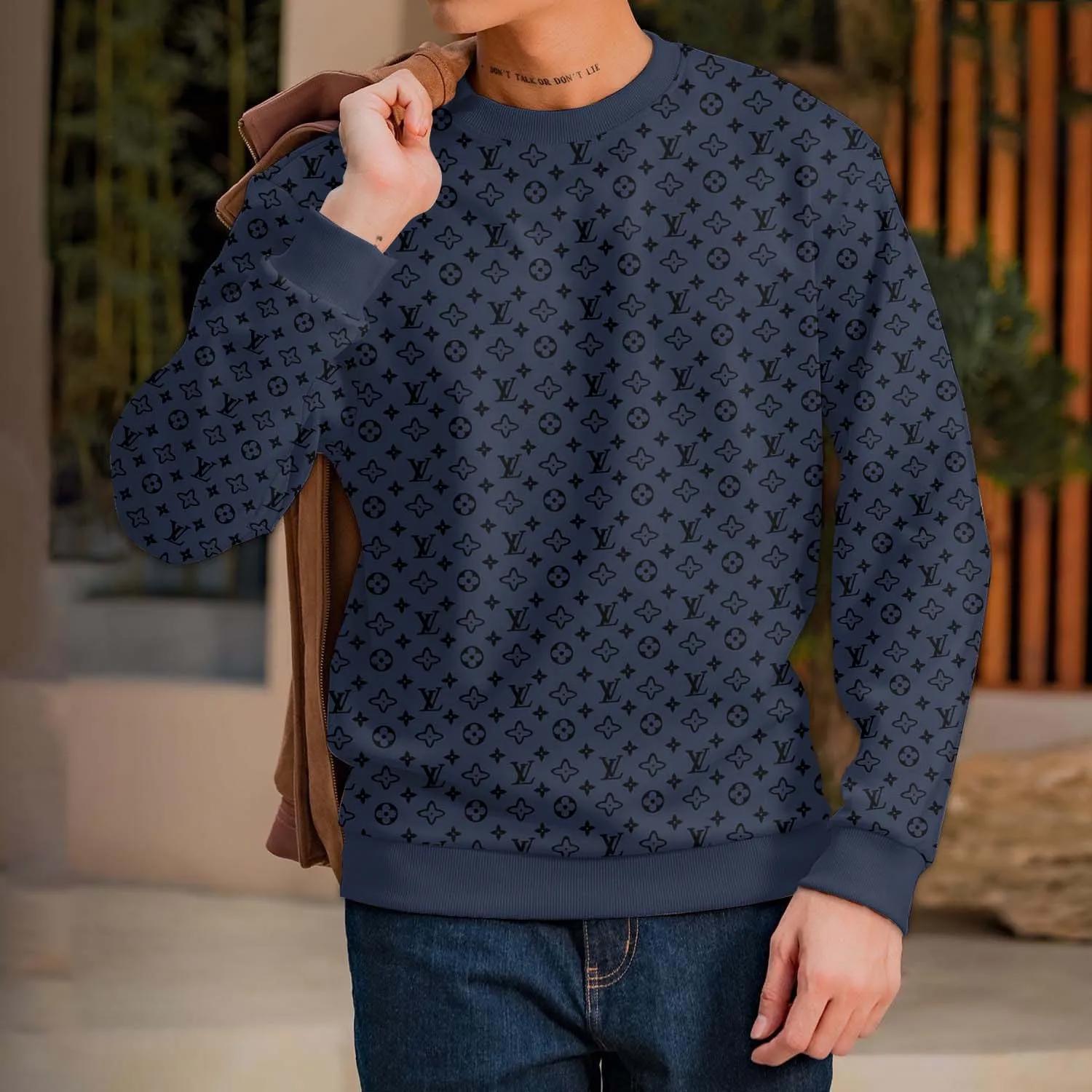Louis Vuitton Blue Monogram Sweatshirt Iconic Streetwear