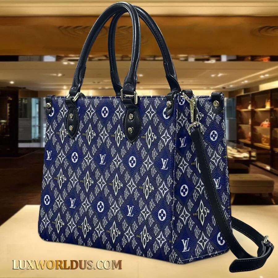 Louis Vuitton Blue Monogram Tote Bag with Elegant Straps
