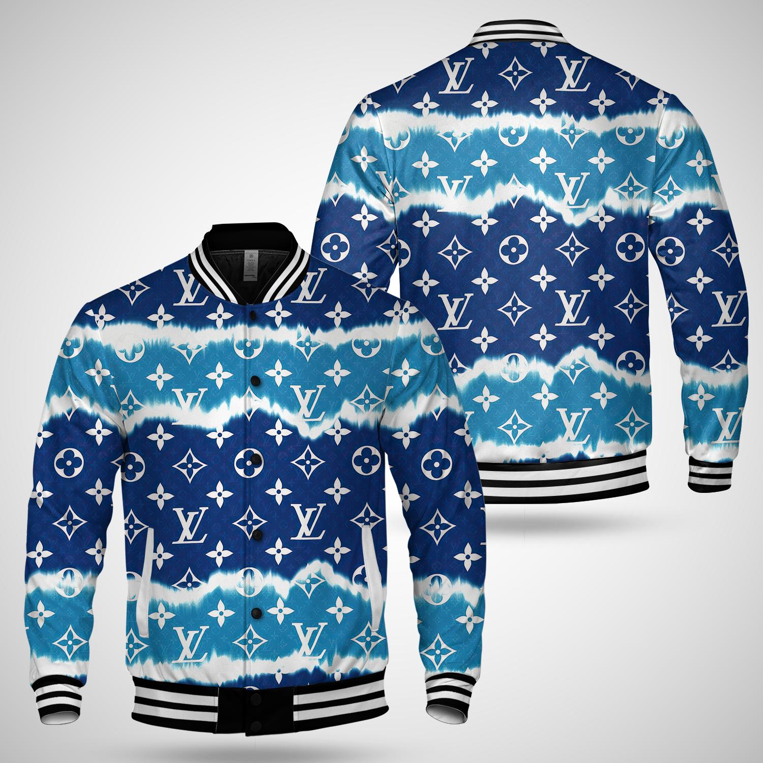Louis Vuitton Blue Tie-Dye Monogram Bomber Jacket