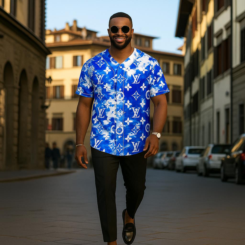 Louis Vuitton Bold Blue Baseball Jersey
