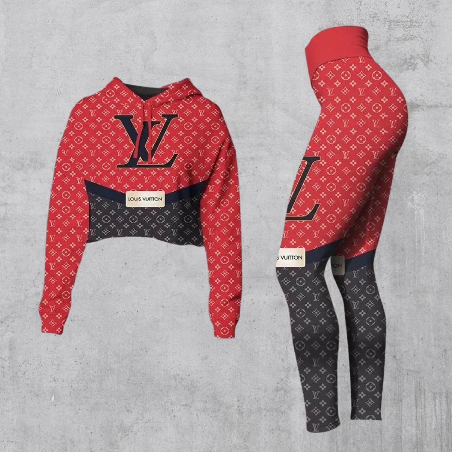 Louis Vuitton Bold Cropped Hoodie and Leggings Set
