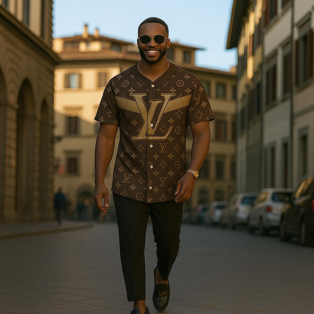 Louis Vuitton Brown Monogram Baseball Jersey