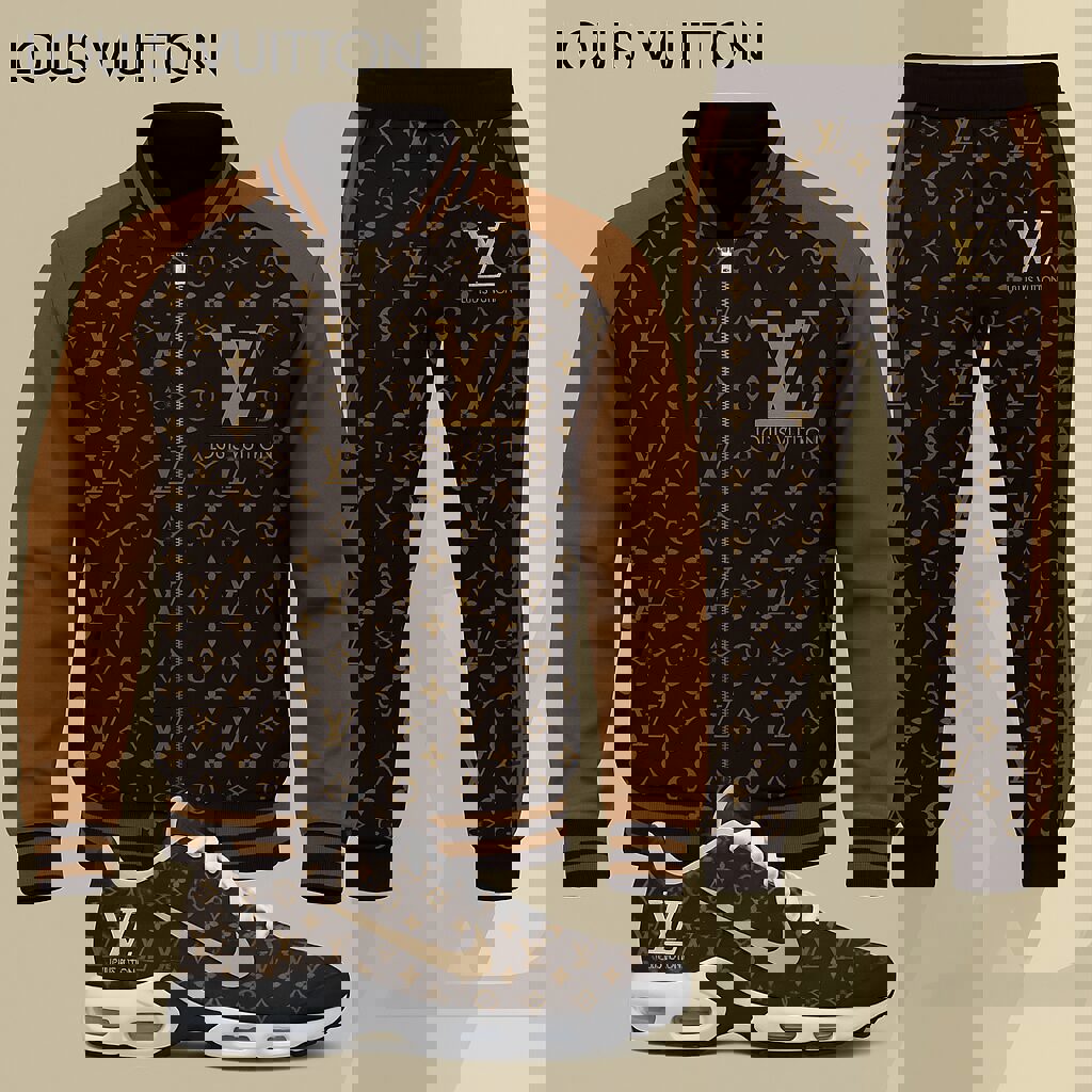 Louis Vuitton Brown Monogram Bomber Jacket Pants Set