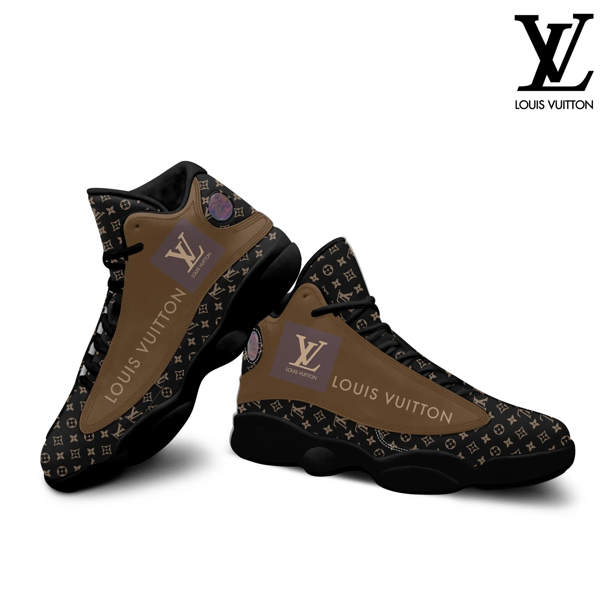 Louis Vuitton Brown Monogram Jordan 13 High Top Sneaker