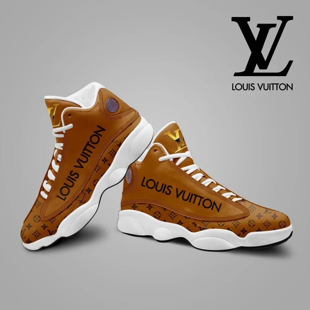 Louis Vuitton Brown Monogram Jordan 13 High Top Sneaker