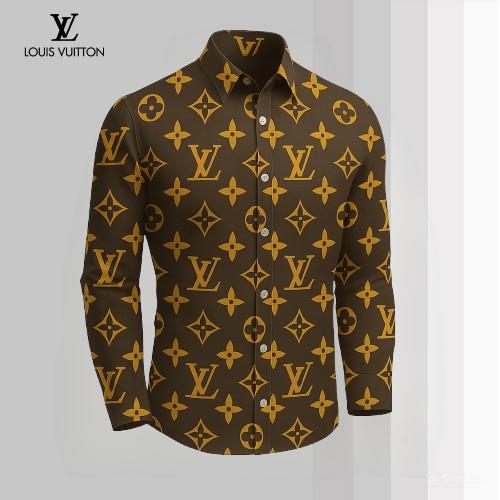 Louis Vuitton Brown Monogram Long Sleeves Shirt