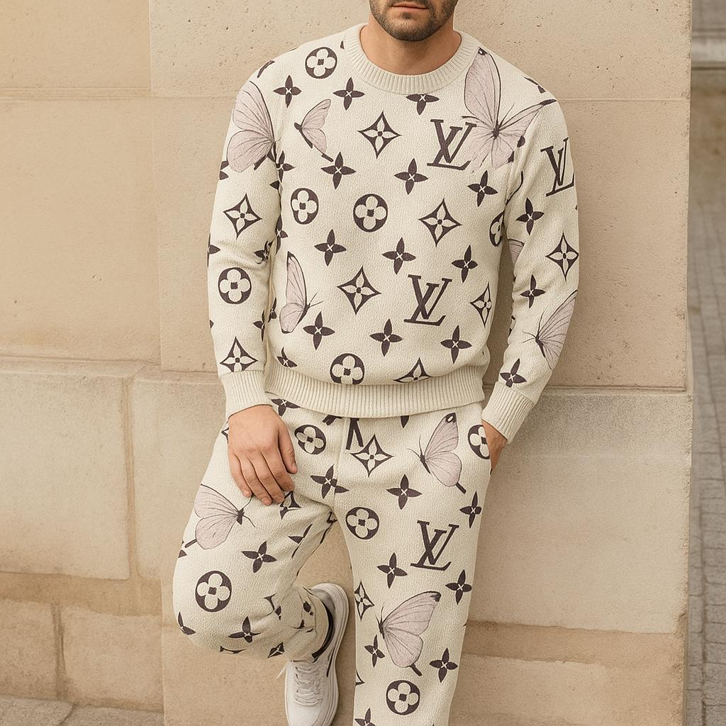 Louis Vuitton Butterfly Sweater And Pants Set | Elegant Luxe Look
