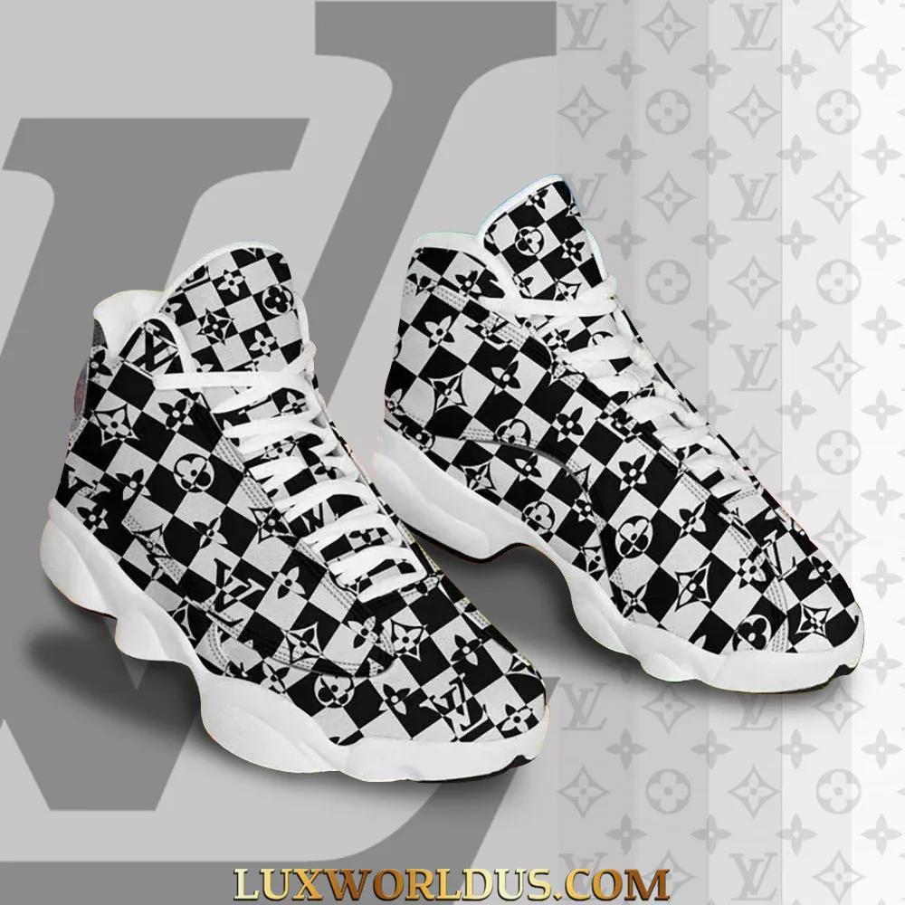Louis Vuitton Checkerboard Jordan 13 Sneaker Black & White Edition