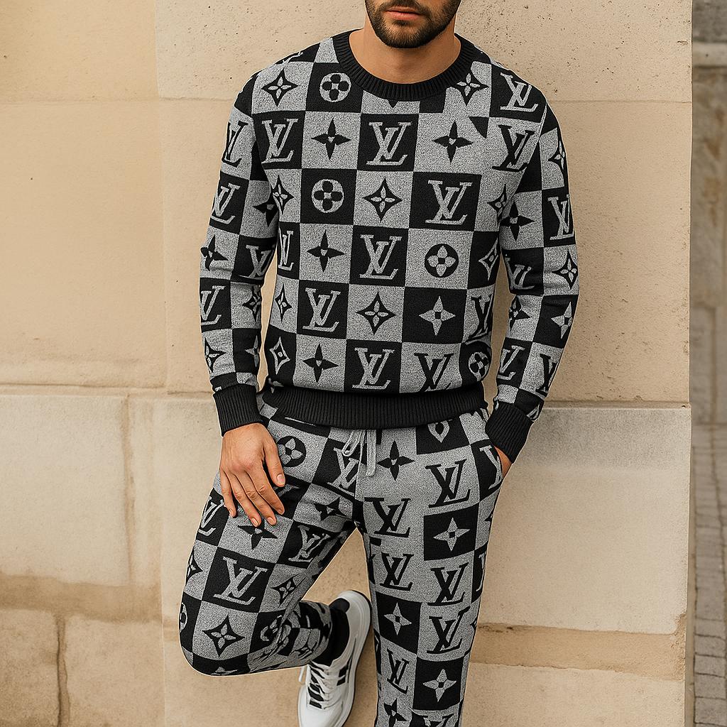 Louis Vuitton Checkerboard Sweater And Pants Set Luxury Lifestyle Ad