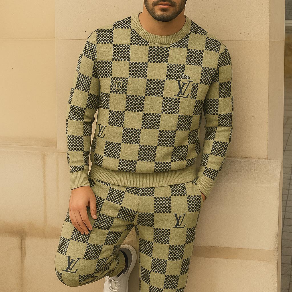 Louis Vuitton Checkerboard Sweater And Pants Set Modern Luxe Edition