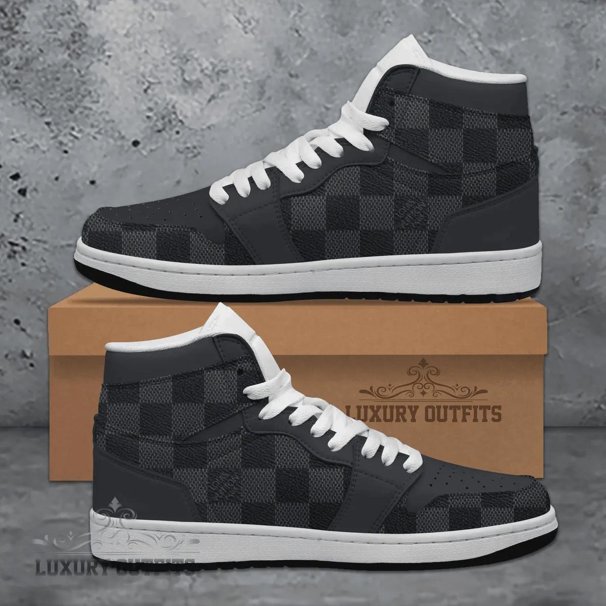 Louis Vuitton Checkered Air Jordan 1 High Top Sneakers