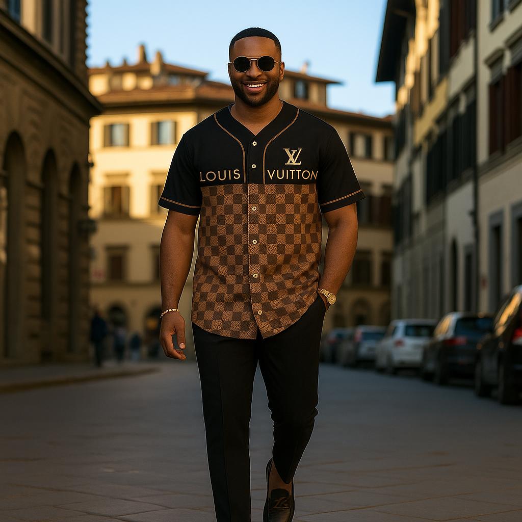Louis Vuitton Checkered Baseball Jersey