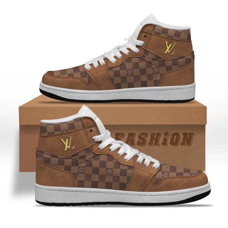 Louis Vuitton Checkered High-Top Sneakers