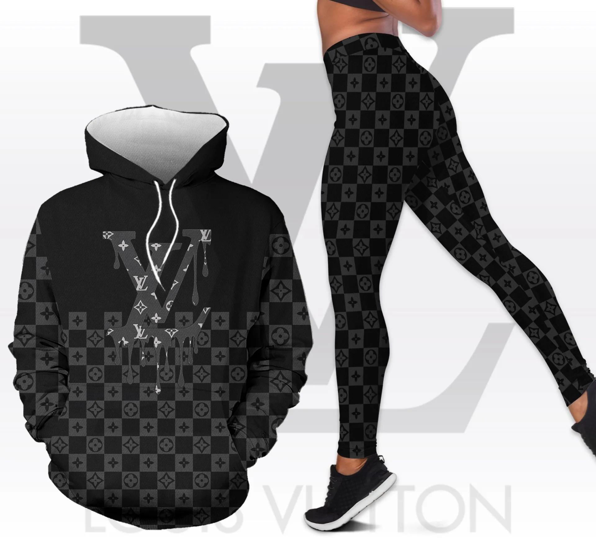 Louis Vuitton Checkered Hoodie + Leggings Set
