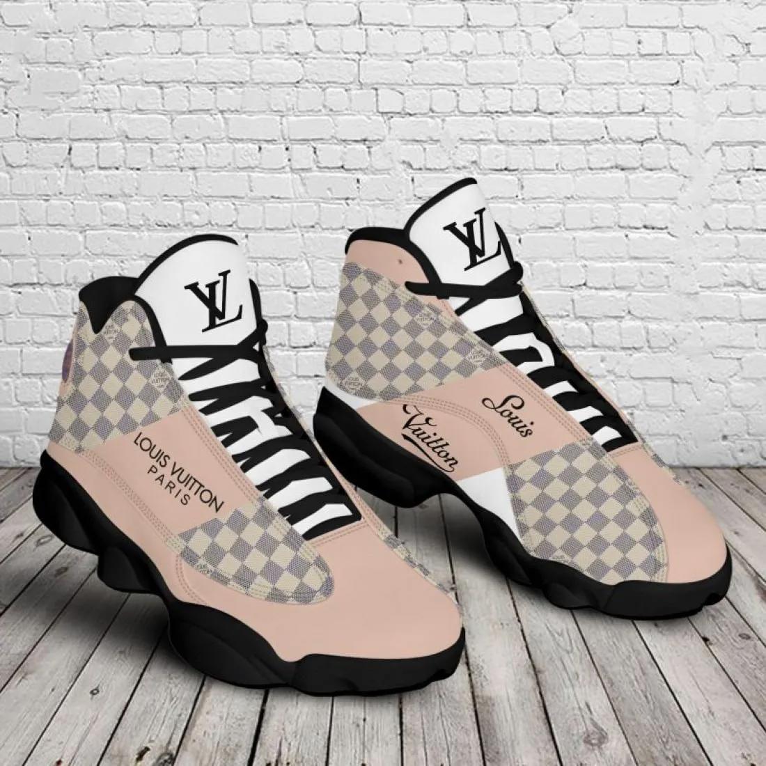 Louis Vuitton Checkered Leather Jordan 13 Sneaker - Chic High Top