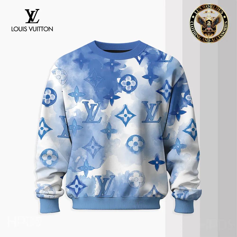 Louis Vuitton Classic Sweater Blue Monogram Statement Piece